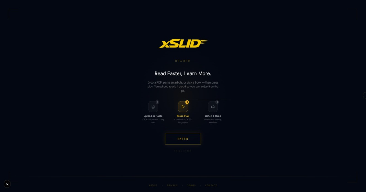 xSlid - Speed Reading App | RSVP Reader & Focus Tools